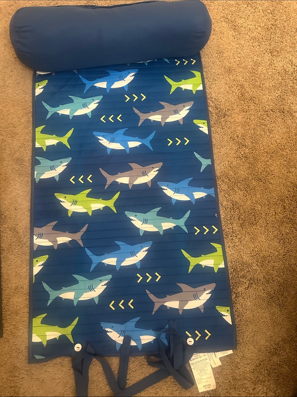 Blue Kids Shark Print beach blanket